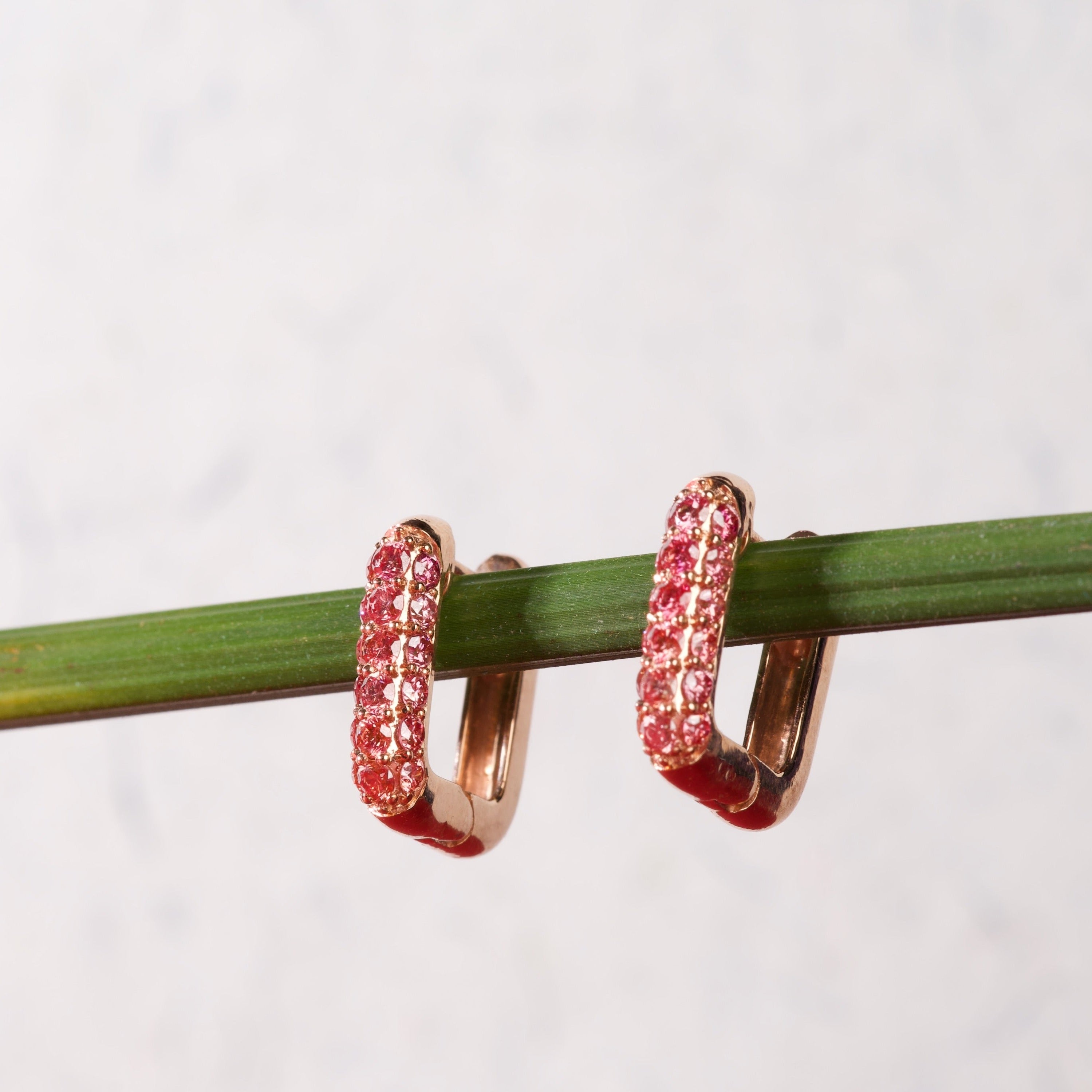 Hug-Me Pink Diamond Hoops
