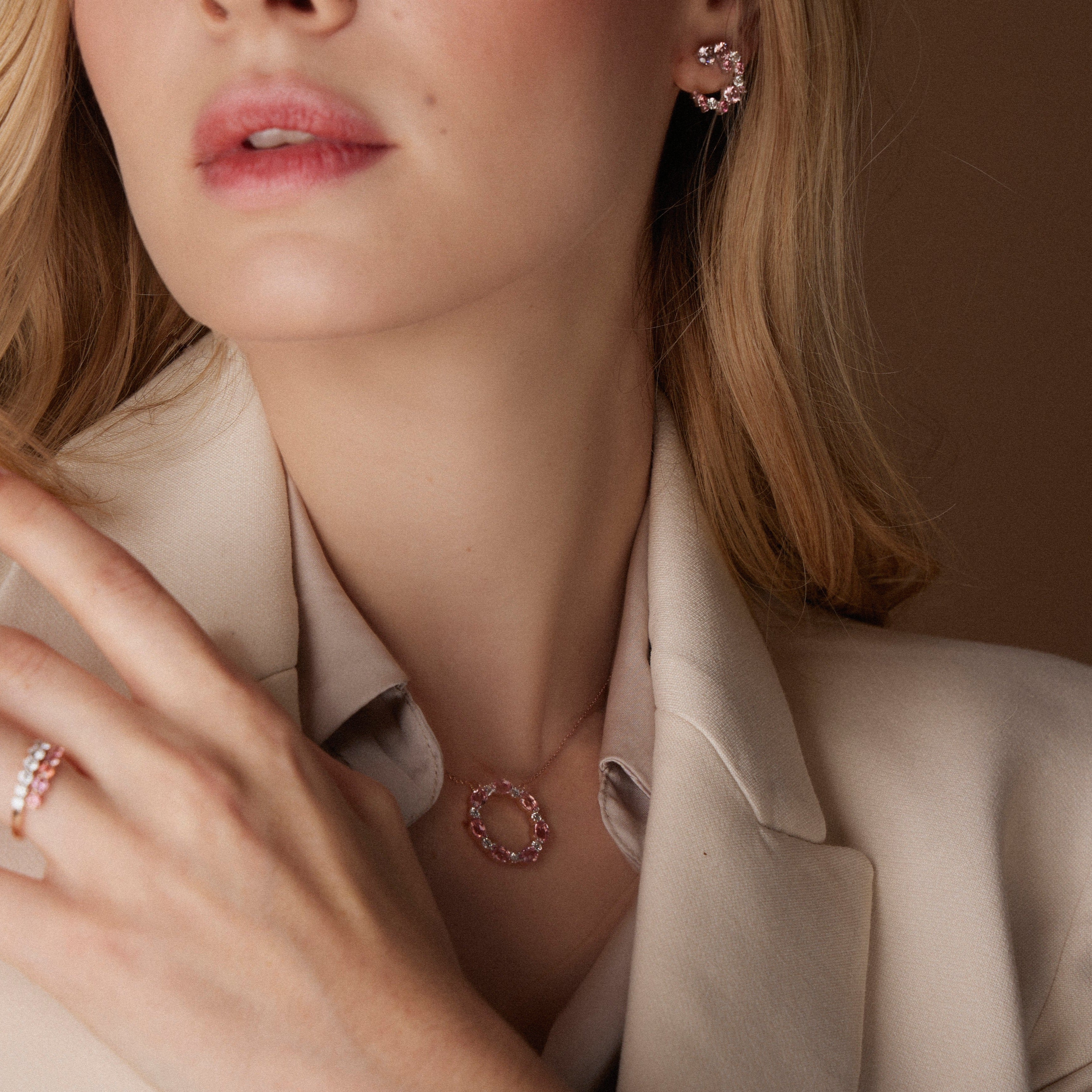Pink Champagne Sparkle Hoops