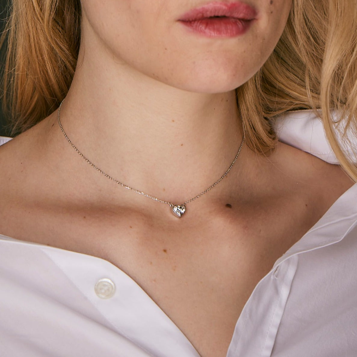 Heart Bezel Necklace