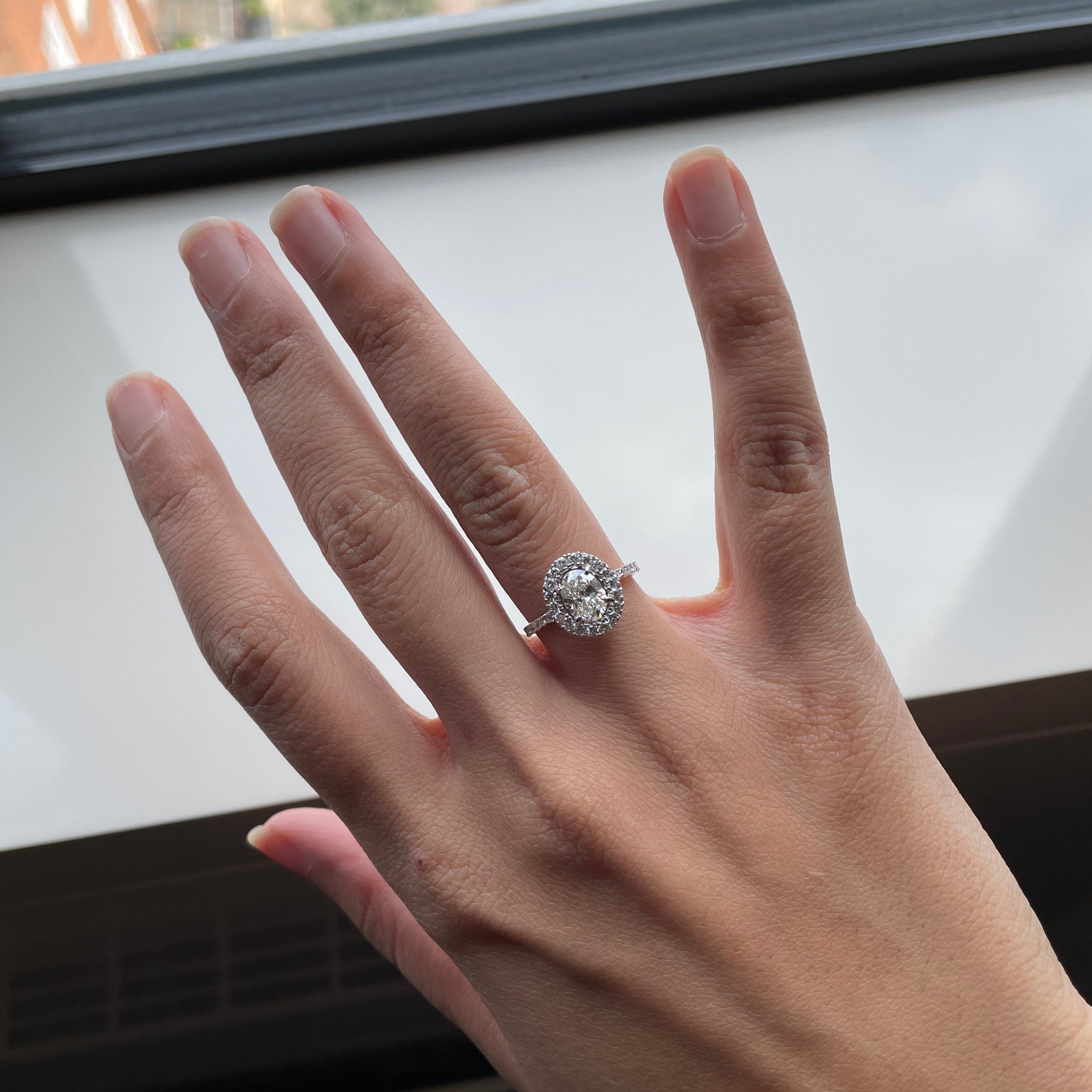 Oval Halo Engagement Ring 1.7ctw