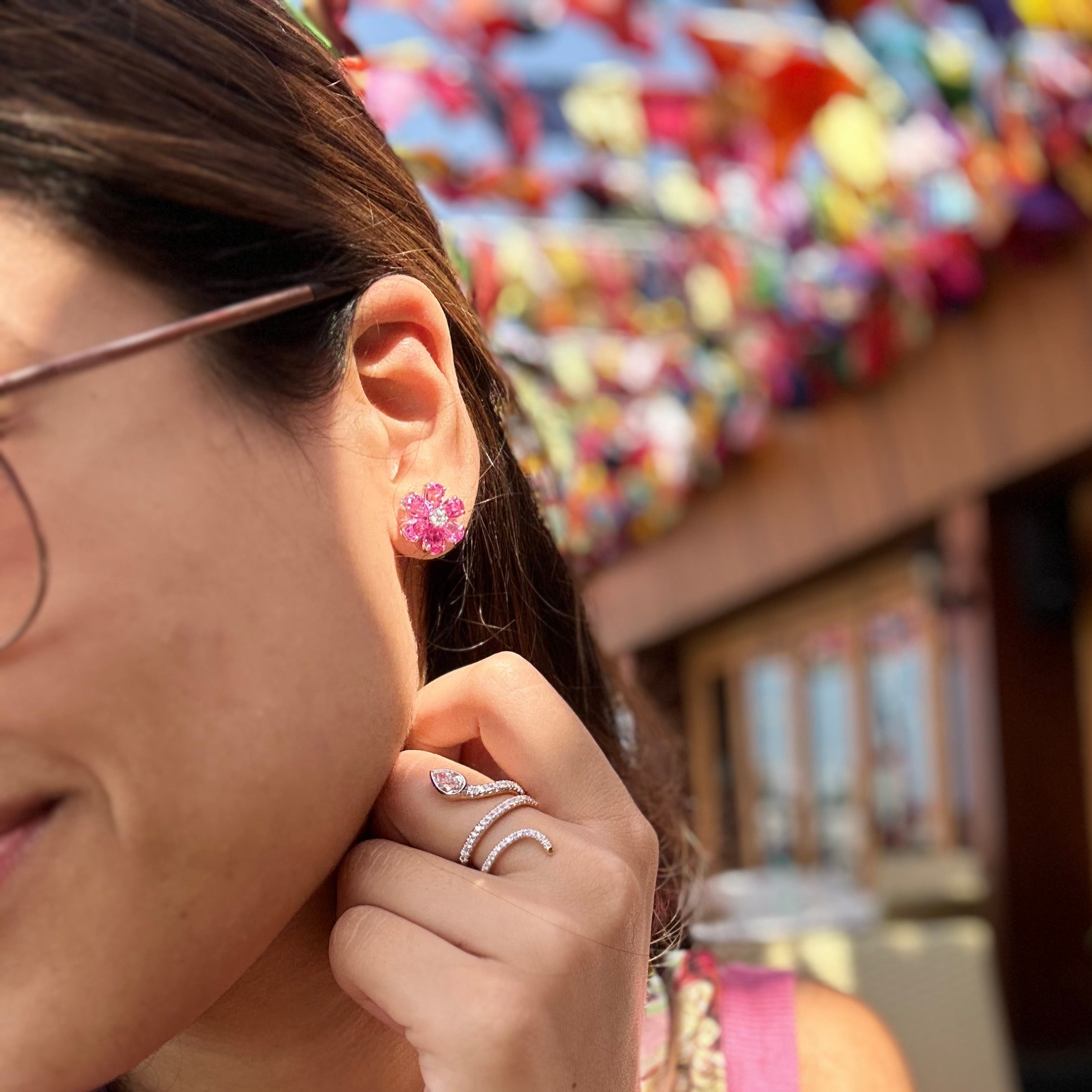 Periwinkle Pink Sapphire Earrings