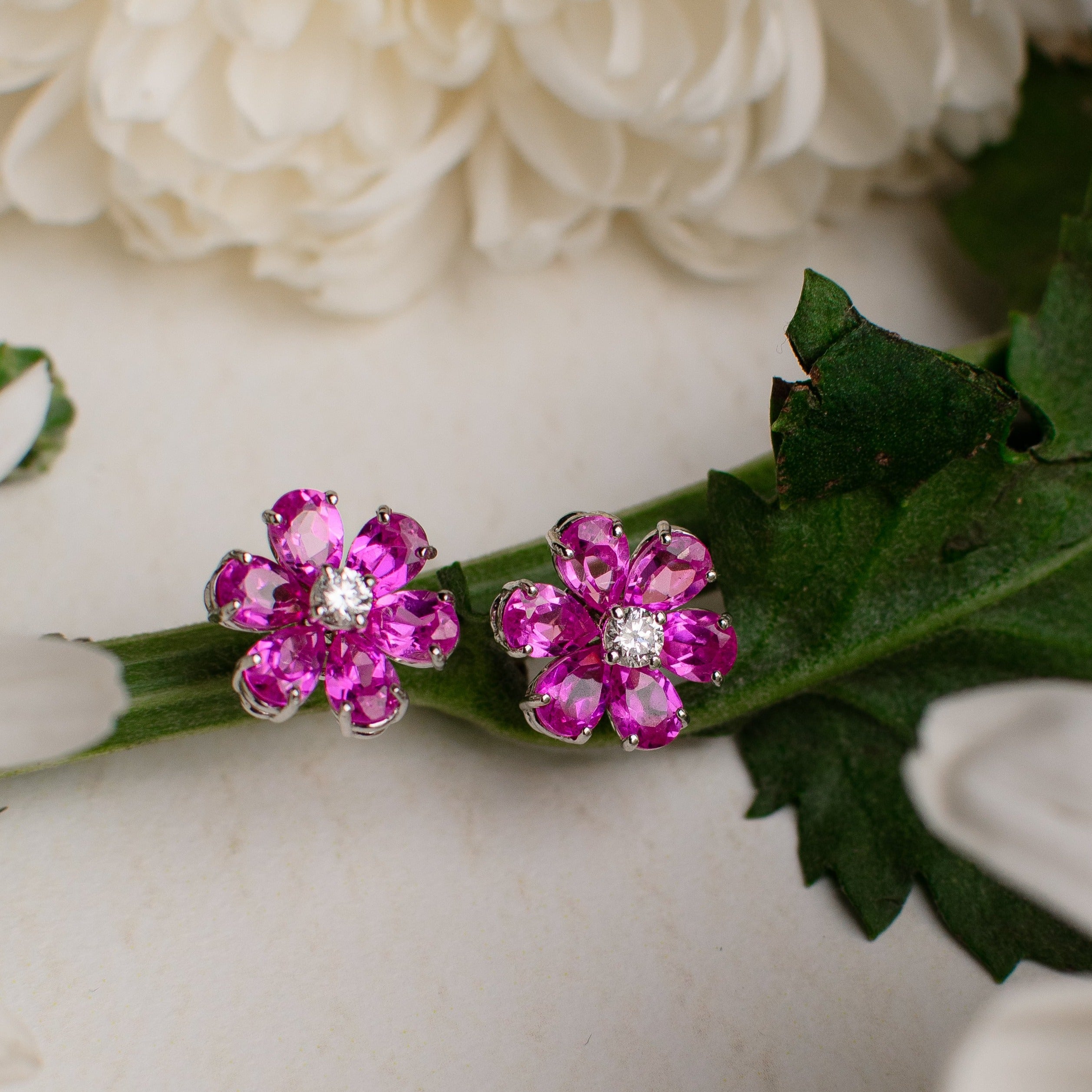 Periwinkle Pink Sapphire Earrings
