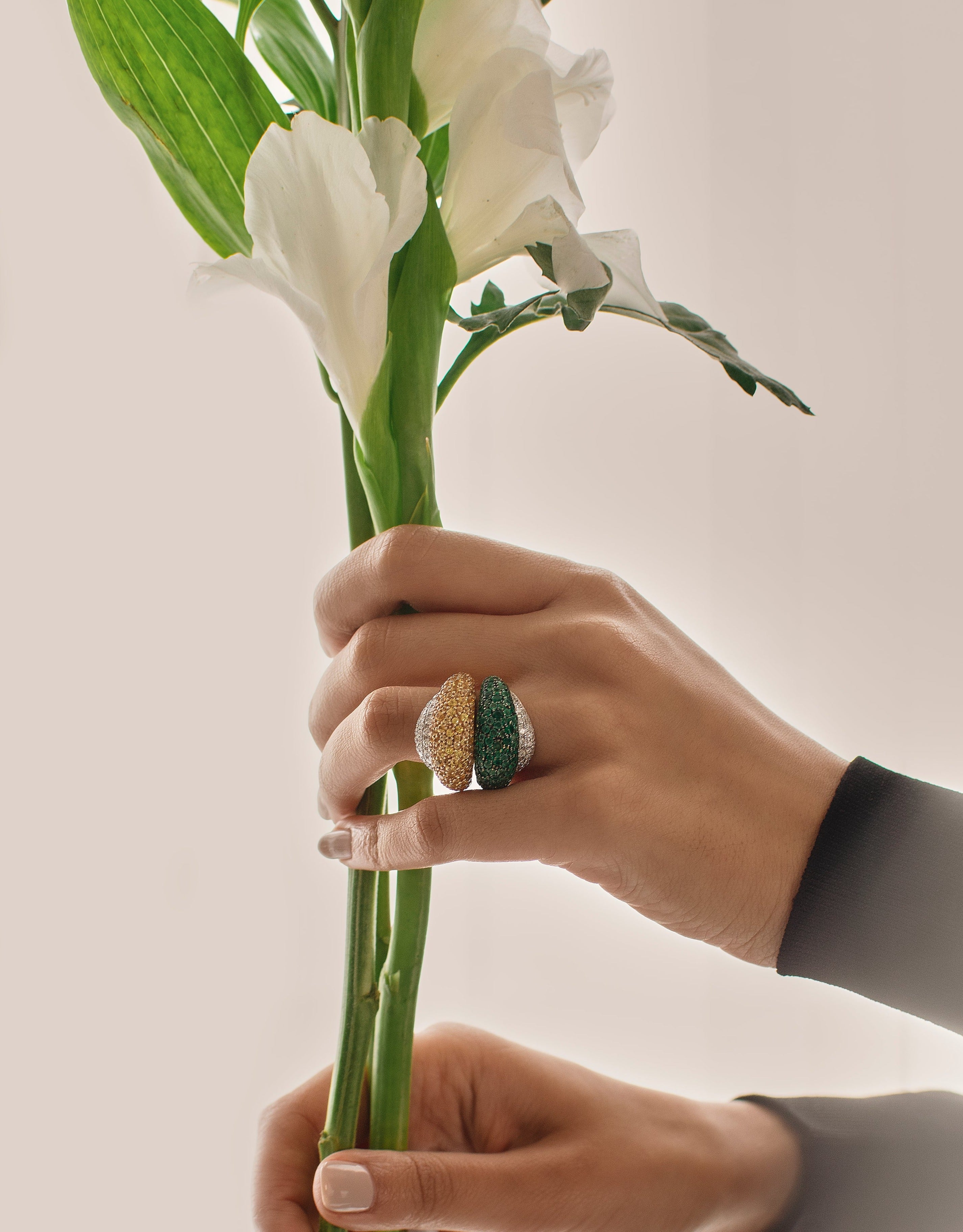 Stargazer Zambian Emerald Earring & Ring Set