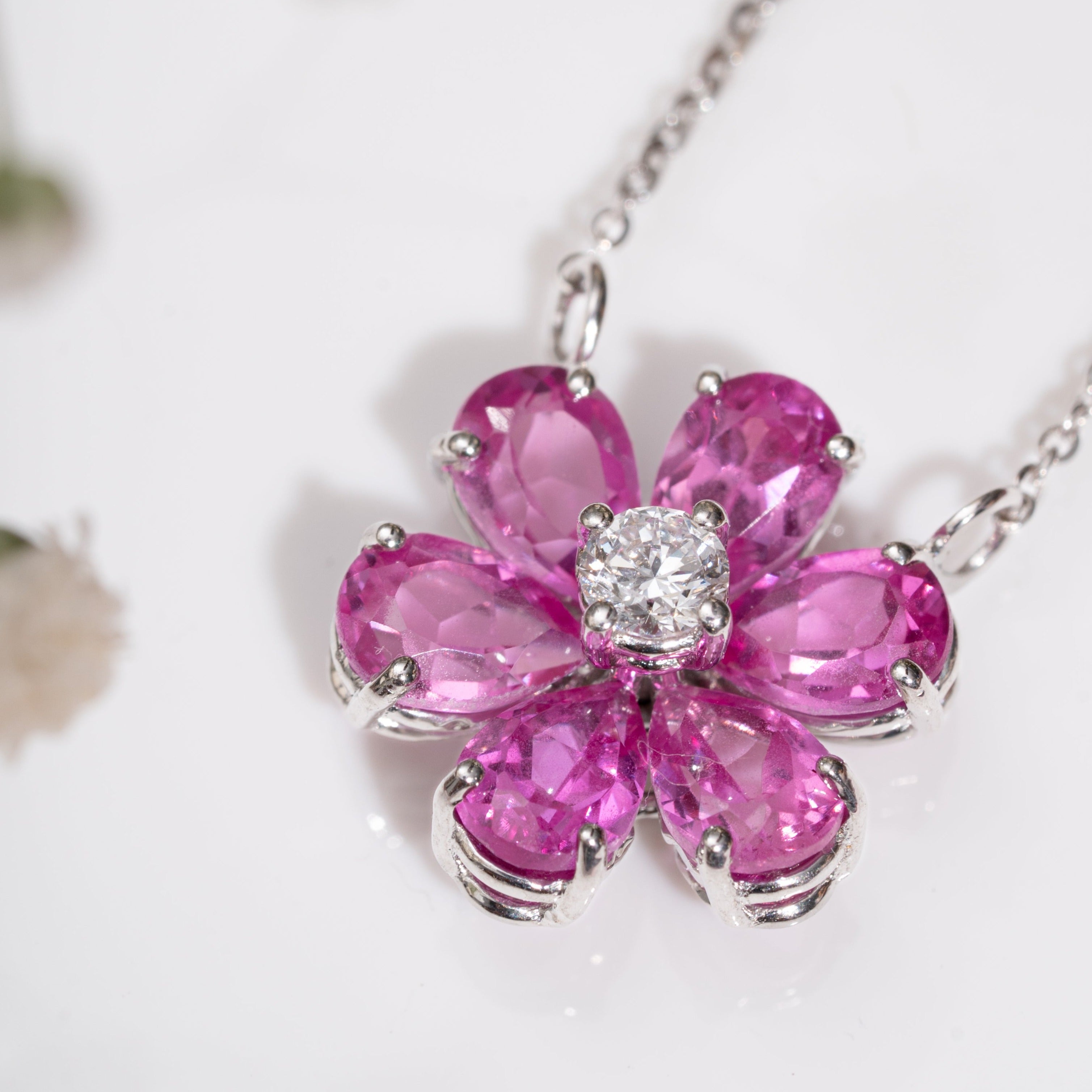 Periwinkle Pink Sapphire Necklace