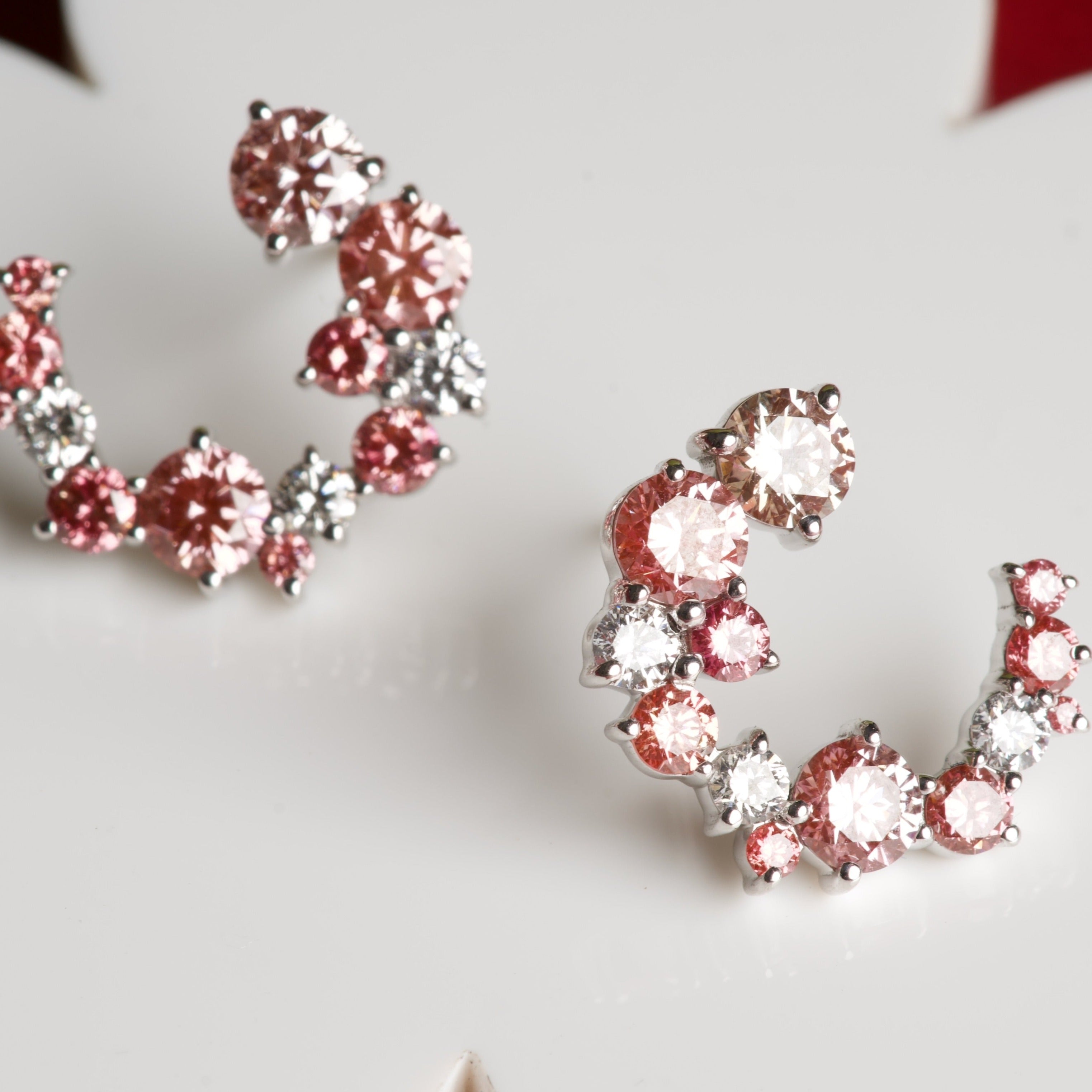 Pink Champagne Sparkle Hoops