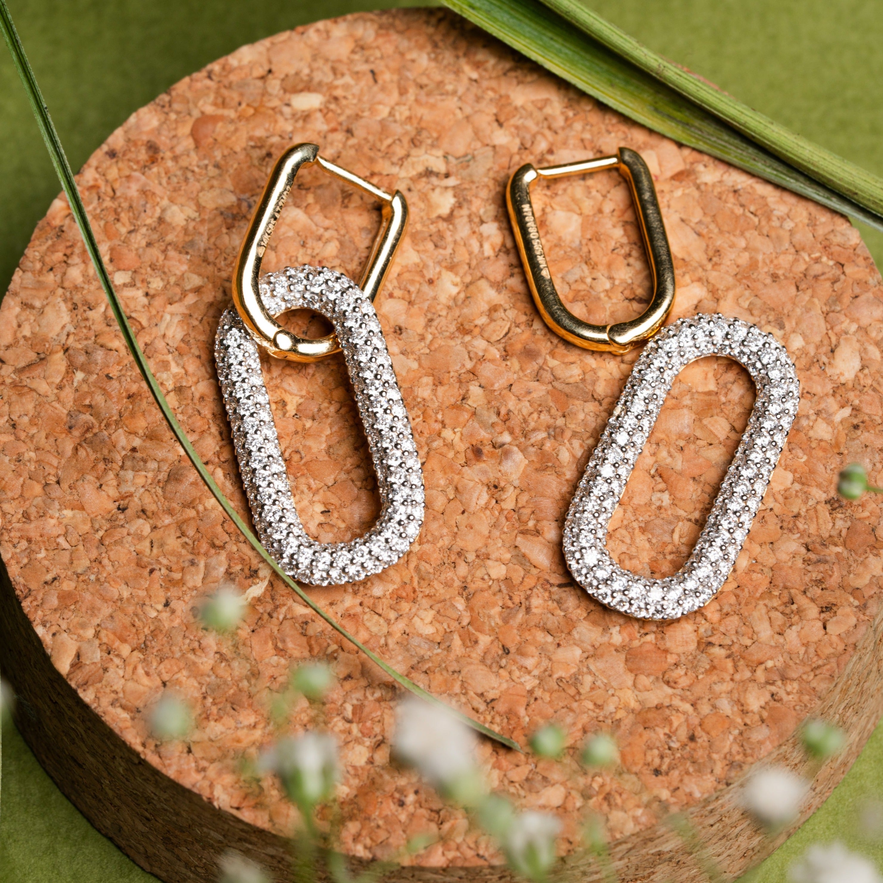 Three-in-One Gold & Diamond Hoops