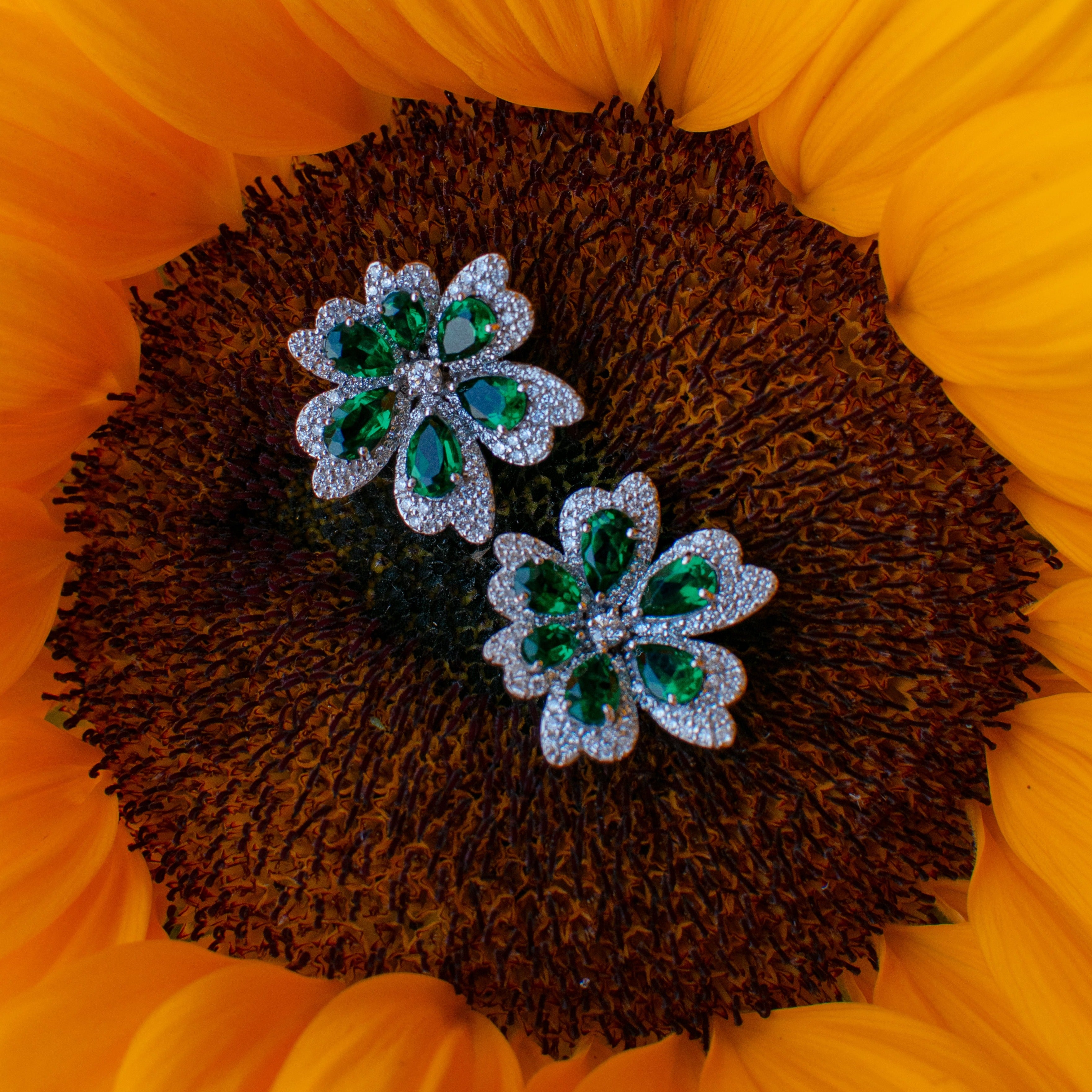 Azalea Emerald & Diamond Earrings